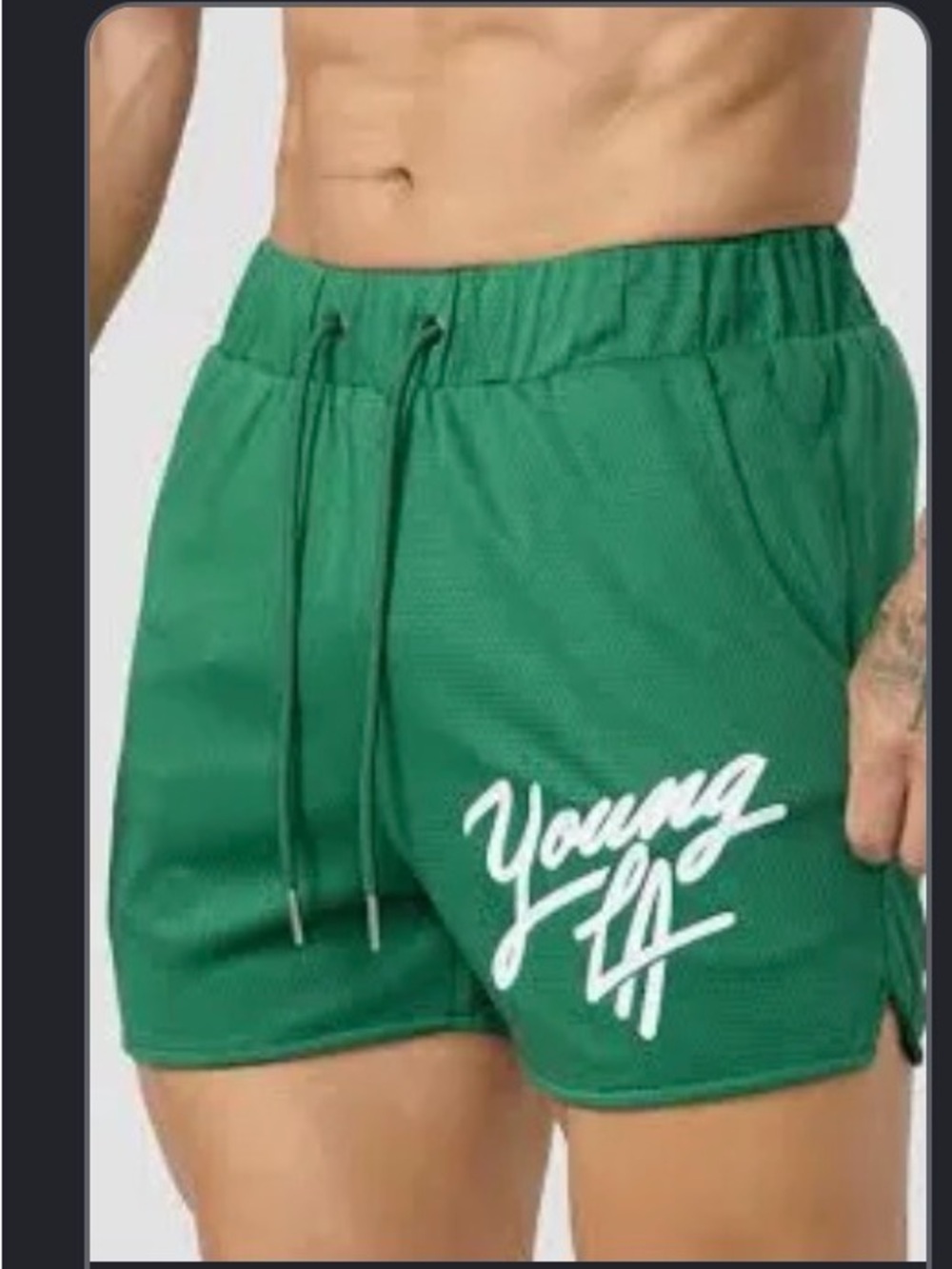 YoungLA Mens 104 Legacy Athletic Shorts Blue